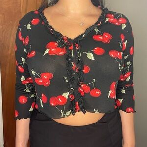 🍒 90s Coquette Sheer Blouse🍒